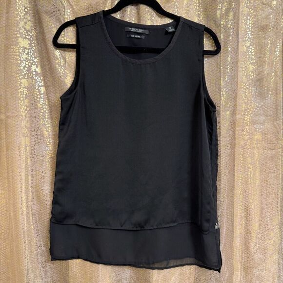 Scotch & Soda Club Voyage Black Double Layered Tunic Style Tank Blouse Small - Picture 1 of 7